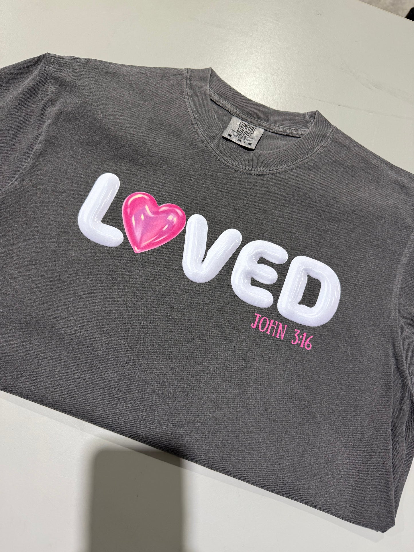 3:16 Loved Bubble Letters