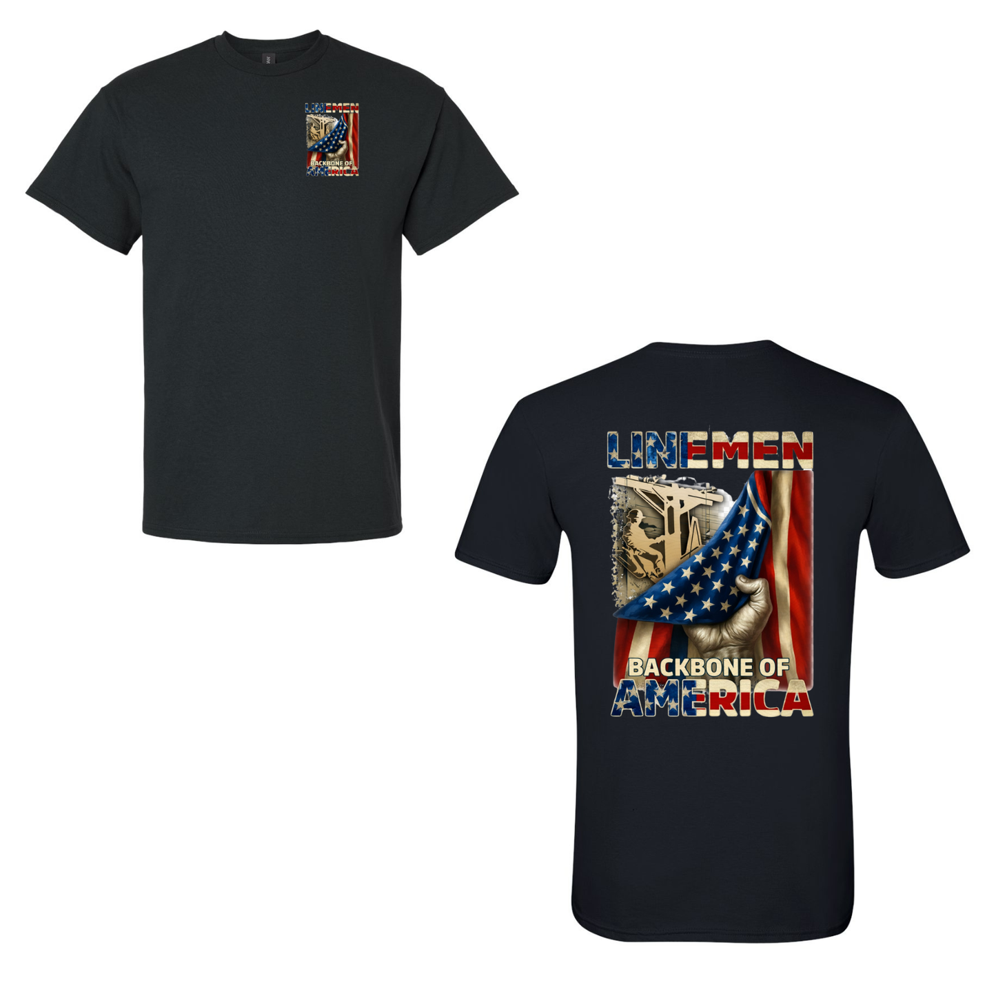 Linemen Backbone of America Tee