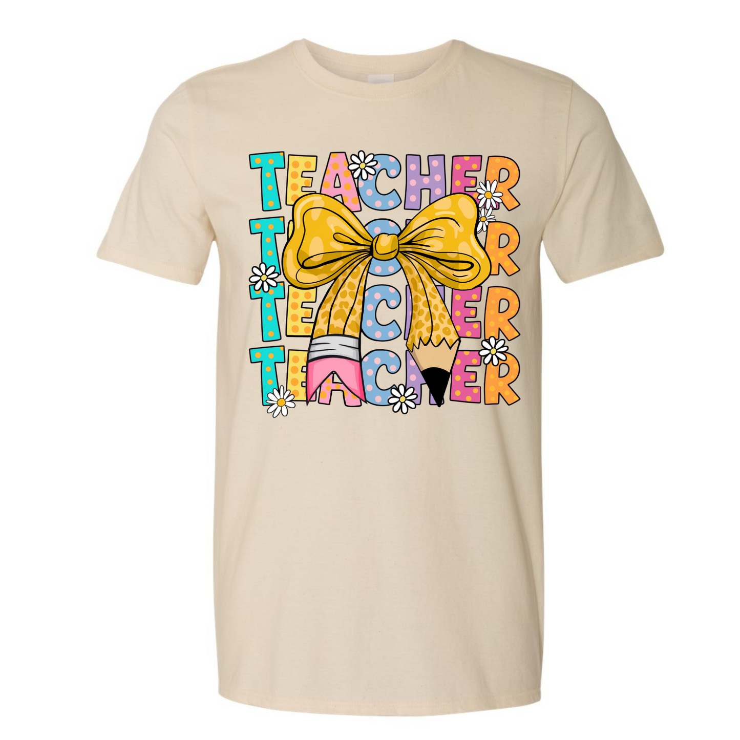 Teacher Colorful Pencil Bow