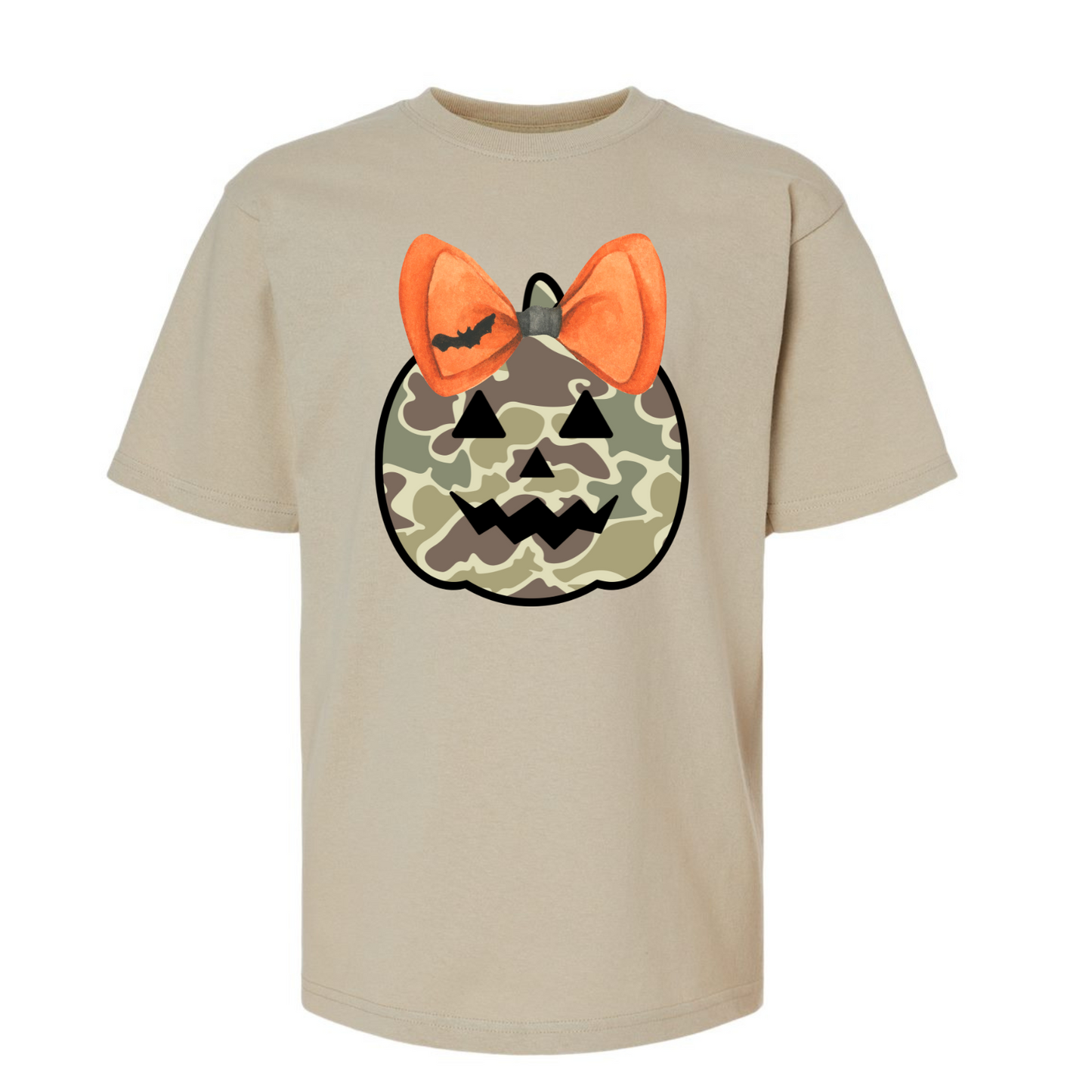 Camo Pumpkin with bow tee