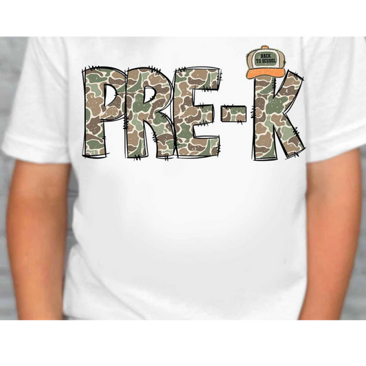 Camo Grades Back to school Tee